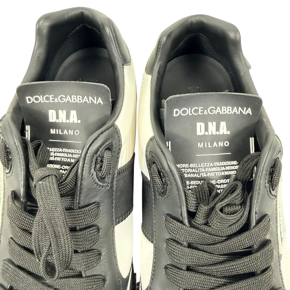 Dolce & Gabbana Miami Leather Low Top Sneakers Black Size 10 - Picture 4 of 10